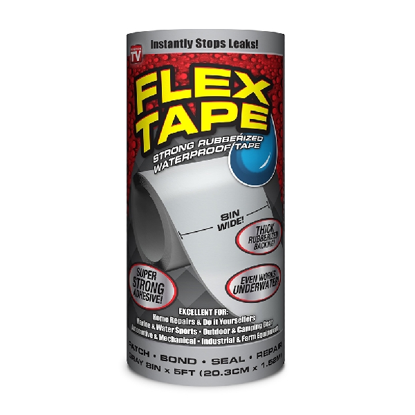 TFSGRYR0805 Repair Tape, 5 ft L, 8 in W, Gray