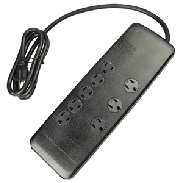 Woods 41618 Surge Protector, 120 VAC, 15 A, 8-Outlet, 3540 J Energy, Black - 2