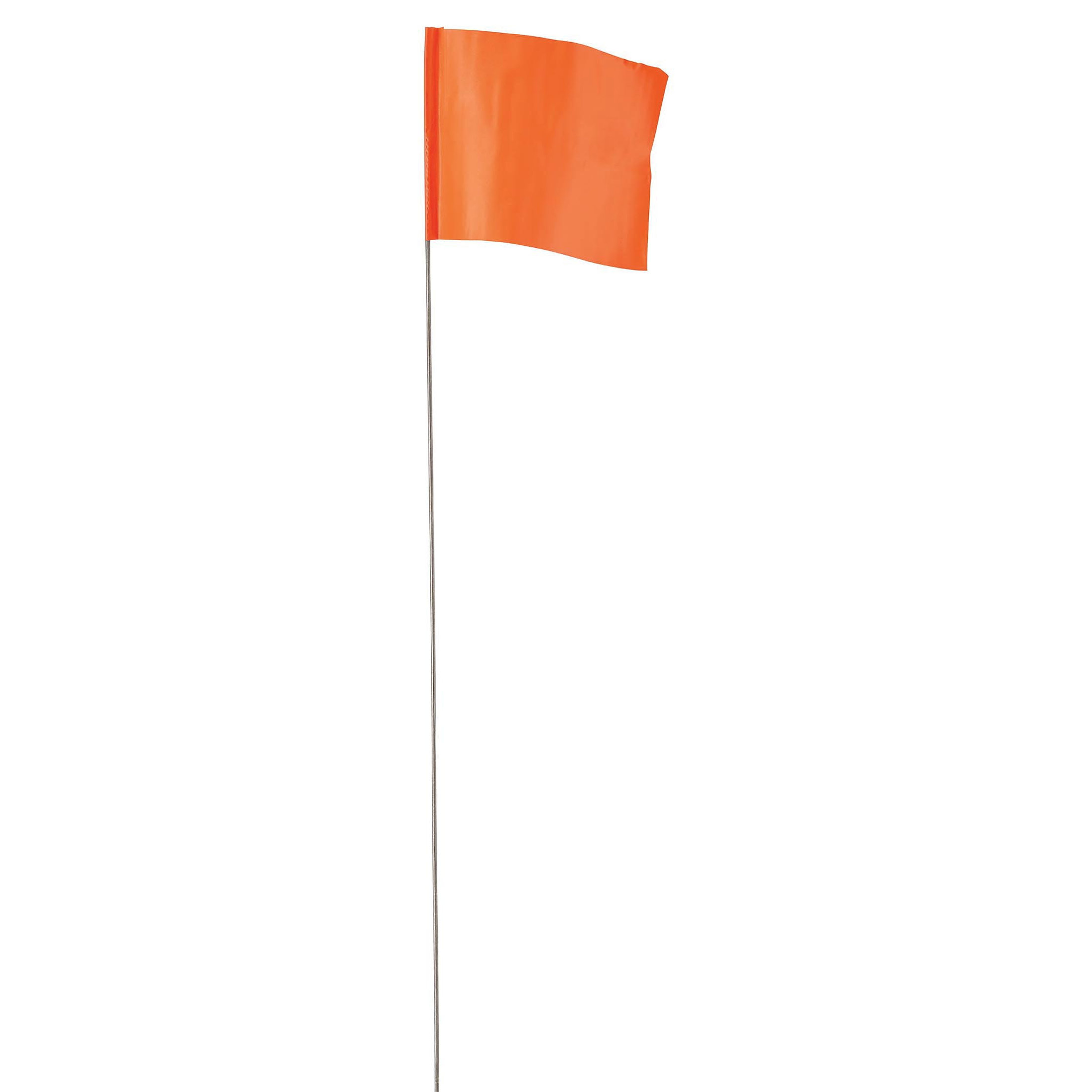 78002 Stake Flag, Orange, 2-1/2 in W Flag, 3-1/2 in H Flag, 100 Pk