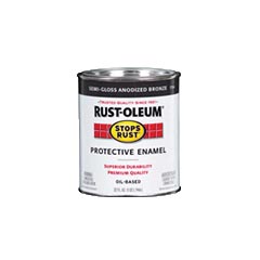 Stops Rust 7754502 Rust Preventative Paint, Oil Base, Semi-Gloss, Bronze, 1 qt, 50 to 100 sq-ft Coverage Area - 1