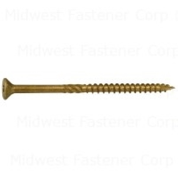 50760 Deck Screw, #10 Thread, 3-1/2 in L, Serrated Thread, Bugle Head, Star Drive, Steel, 1358/PK