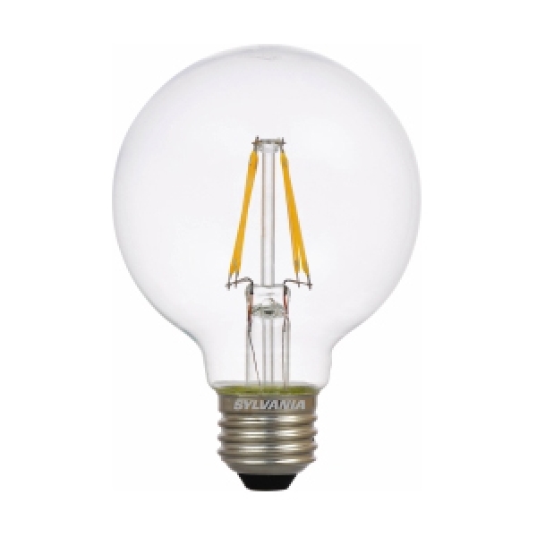74587 Ultra LED Bulb, Globe, G25 Lamp, E26 Lamp Base, Dimmable, Clear, Warm White Light, 2700 K Color Temp