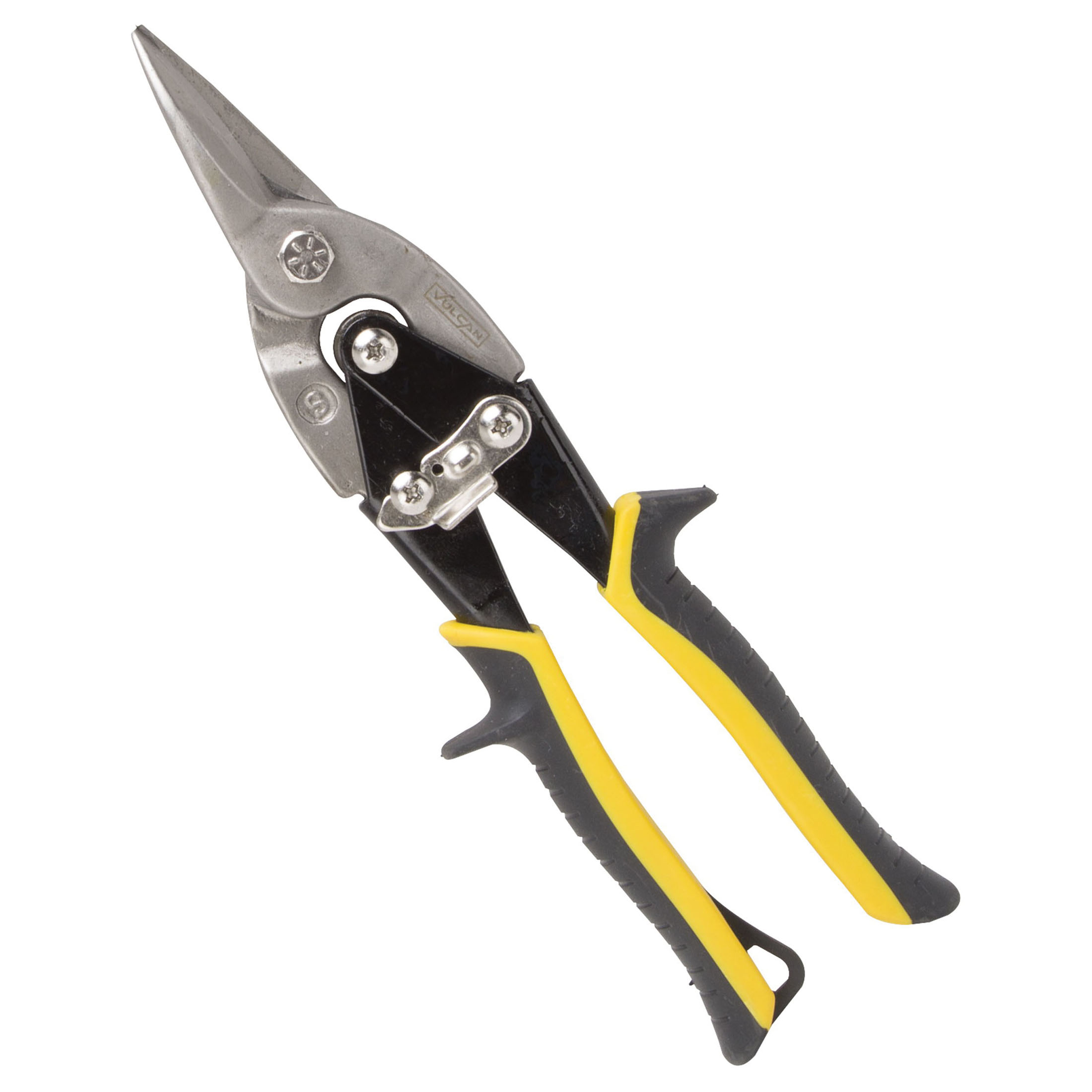 TS-01030 Aviation Snip, 10-1/8 in OAL, 1.2 mm L Cut, Straight Cut, Chrome Vanadium Steel Blade, Cushion Grip Handle