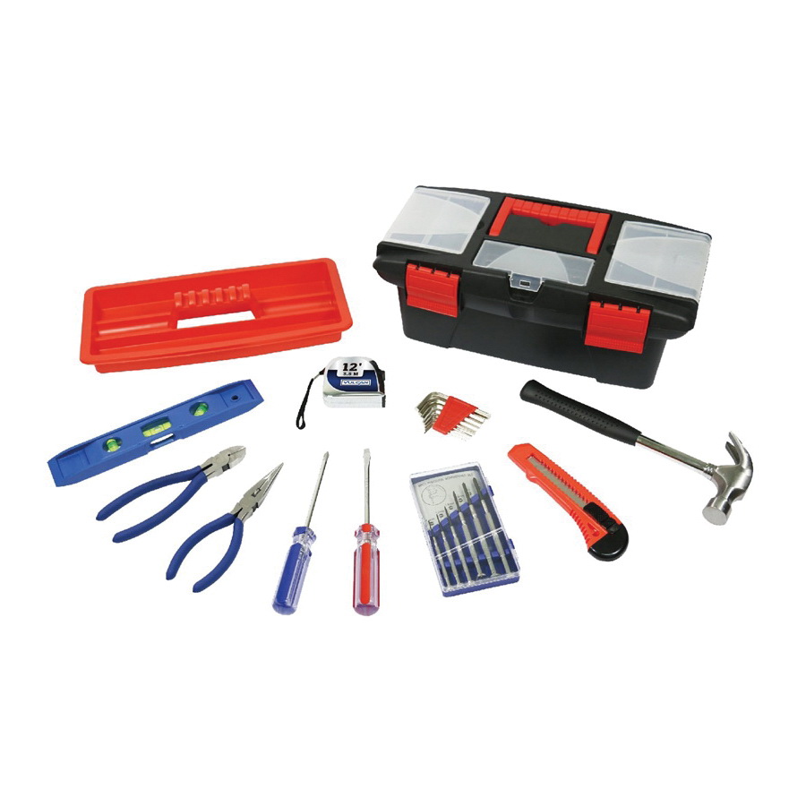 10557 Tool Set, 23-Piece, Tool box: Plastic, Tool box: Black and Red
