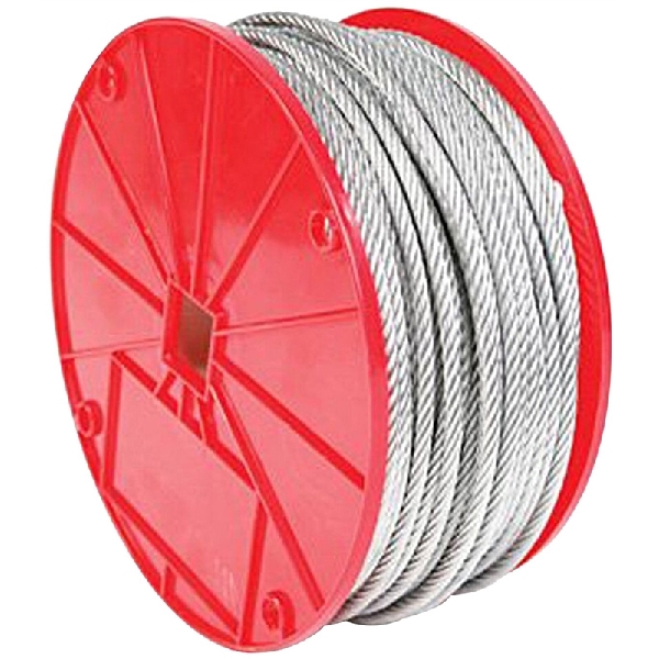 695945 Cable, 1/8 to 3/16 in Dia, 250 ft L, Galvanized/Vinyl-Coated