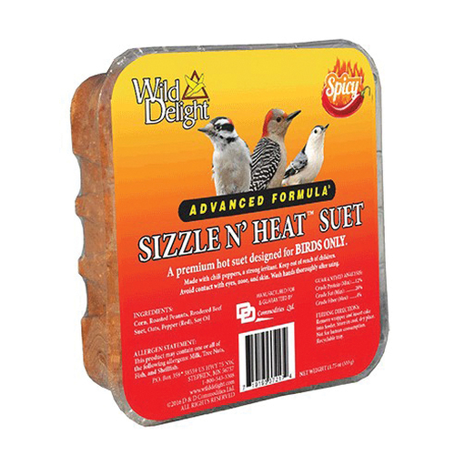Sizzle N' Heat 372175 Wild Bird Food, Suet, Cake, 11.75 oz Tray