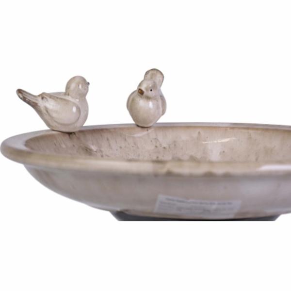 Alta Innova HQ77622665 Bird Bath, Ceramic, Beige, 17 in Dia - 3