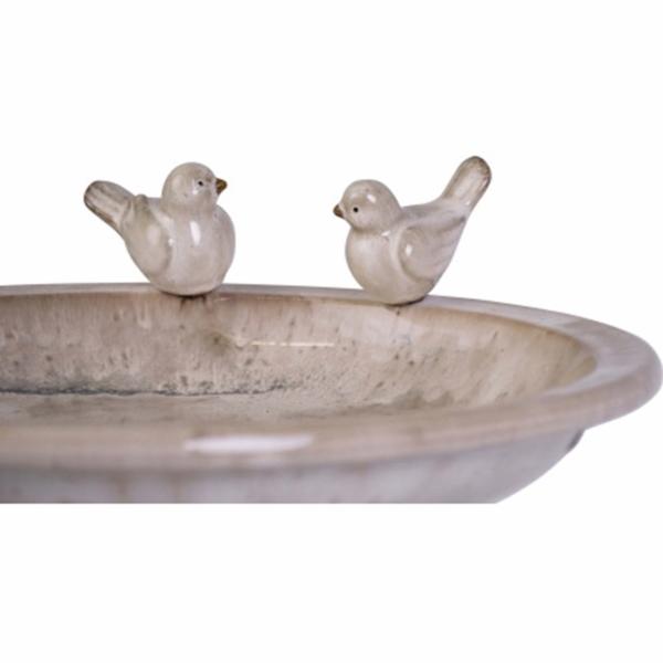 Alta Innova HQ77622665 Bird Bath, Ceramic, Beige, 17 in Dia - 4