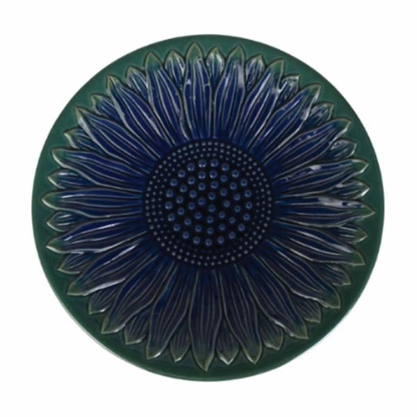 Alta Innova HQ75752066 Sunflower Bird Bath, Ceramic, Blue, 18 in Dia - 3