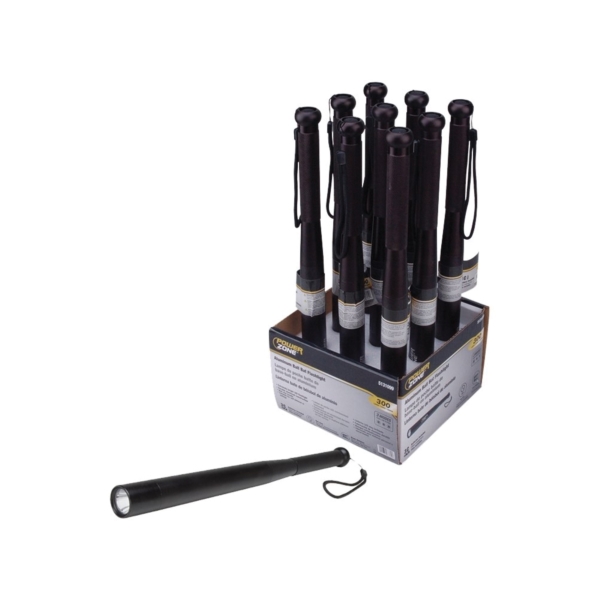 PowerZone 12145 Ball Bat Flashlight, C Battery, C Battery, LED Lamp, 300 Lumens, 200 m Beam Distance, 8 hr Run Time