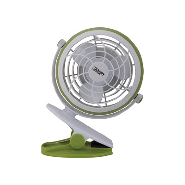 PowerZone QT-U409-D Desk and Clip-On Fan, 5 VDC, 4 in Dia Blade, 3-Blade, 1-Speed, 48 in L Cord - 4