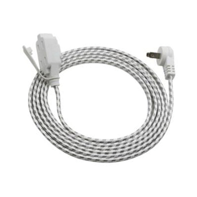 Extension Cord, 16 AWG Cable, 9 ft L, Gray
