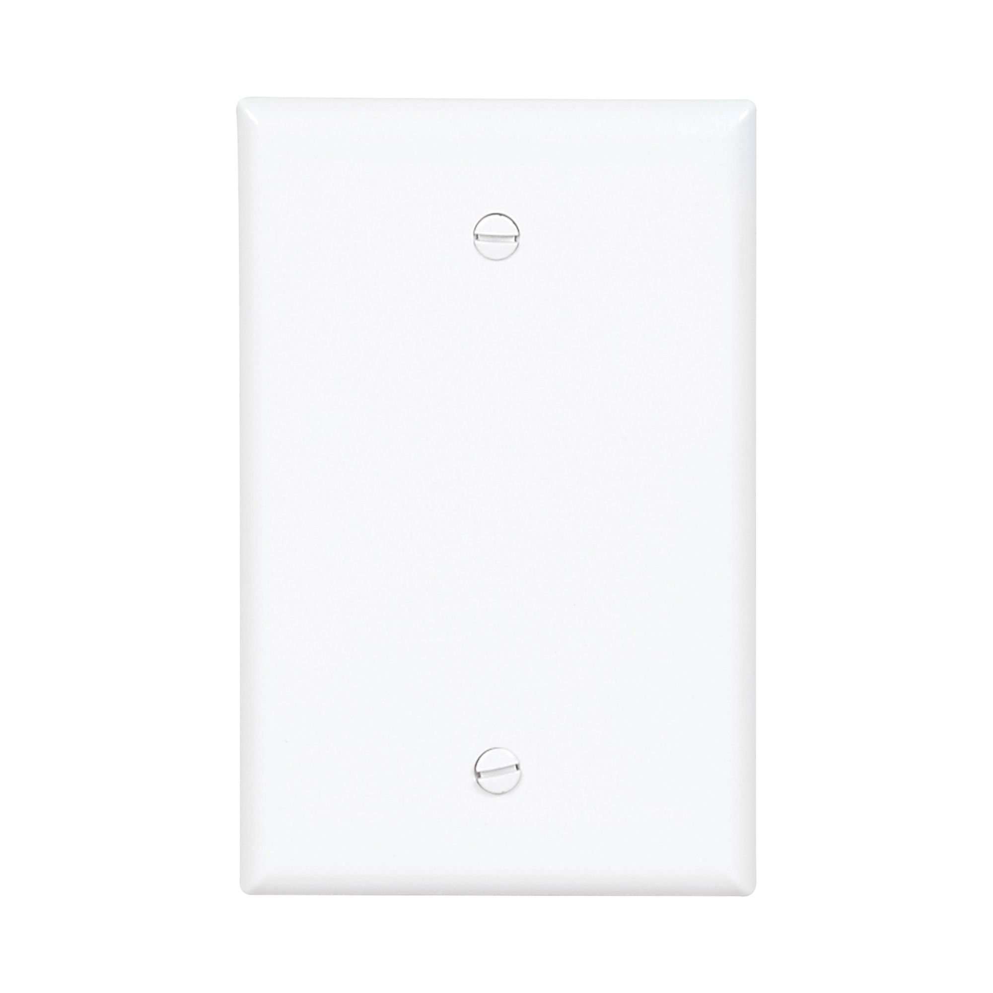 Eaton PJ13W Blank Wallplate,4.87 in L, 3.12 in W, 1-Gang, Polycarbonate, White, High-Gloss