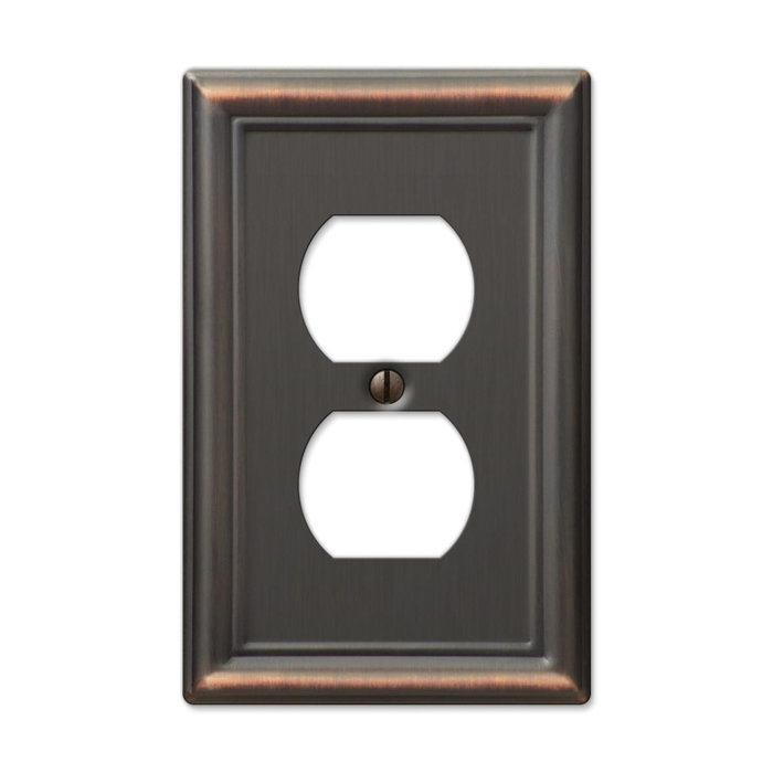 Chelsea 149DDB Duplex Receptacle Wallplate, 4.88 in L, 3.13 in W, 2 -Gang, , Steel, Oil-Rubbed Bronze