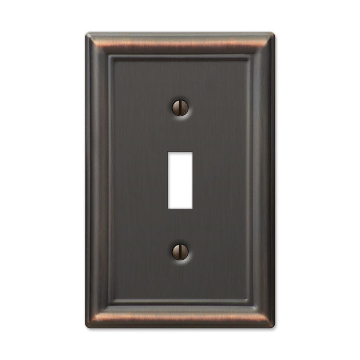Chelsea 149TDB Switch Wallplate, 4-7/8 in L, 3-1/8 in W, 1 -Gang, Steel, Bronze, Aged
