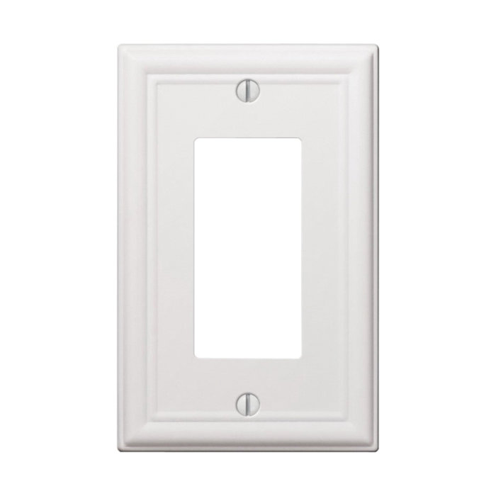 149RW Switch Wallplate, 4-7/8 in L, 3-1/8 in W, 1-Gang, Steel, White, Matte