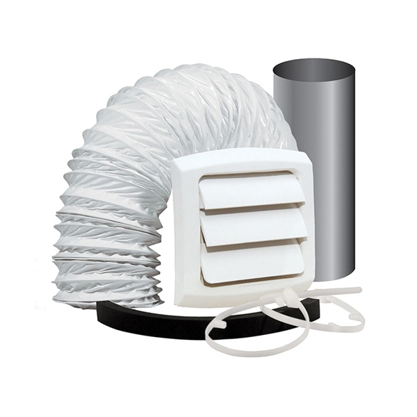 ProVent EXWTZW Bathroom Fan Vent Kit, White, 5-Piece