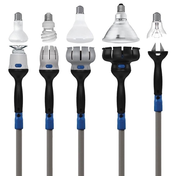 Unger 977001 Light Bulb Changer, (1) 11 ft L Extension, 5 Attachments