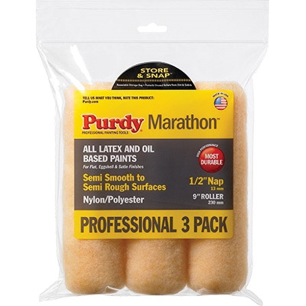 Marathon 14G624064 Roller Cover, 3/4 in Thick Nap, 4-1/2 in L, Nylon/Polyester Cover