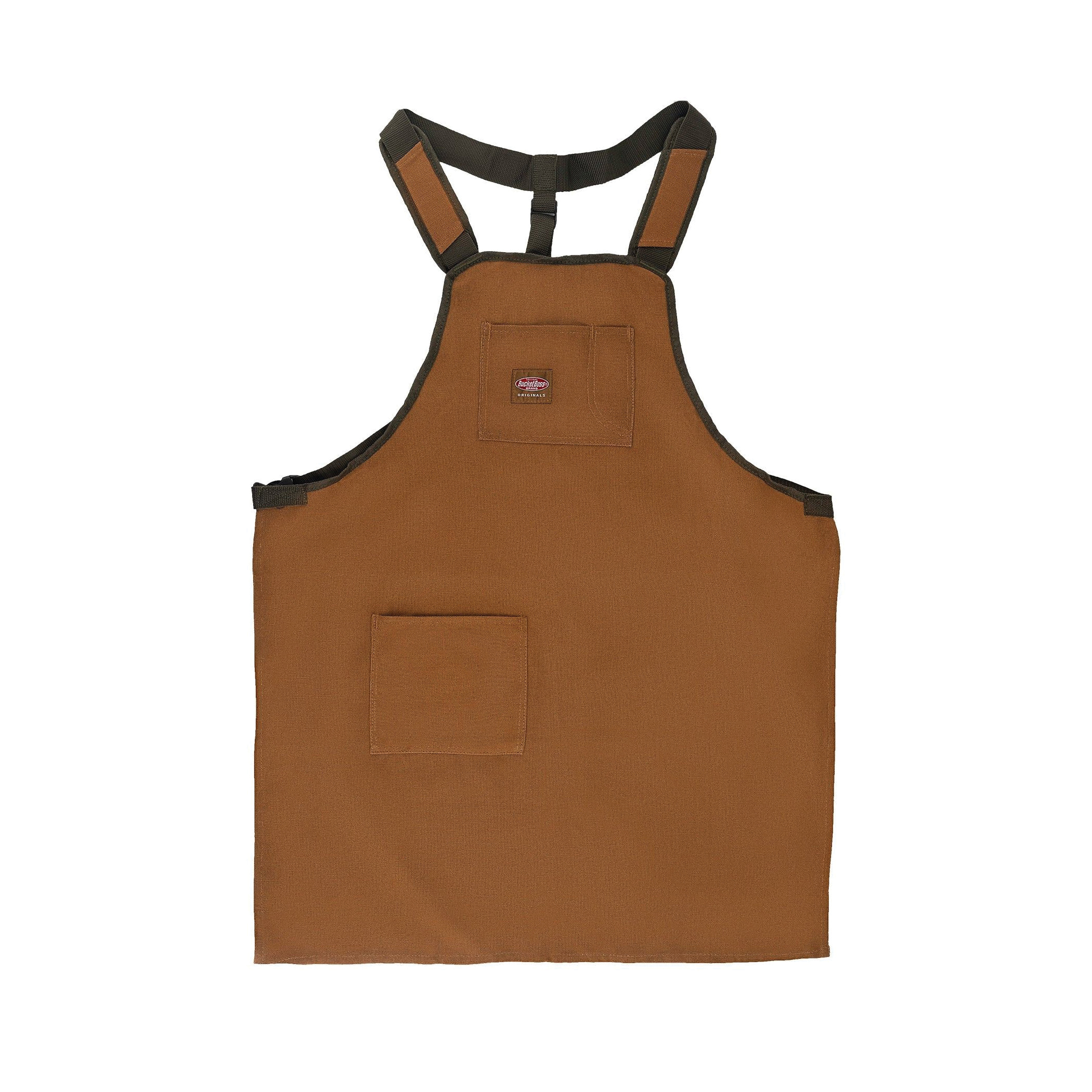 80300 Supershop Apron, 52 in Waist, Fabric, Brown/Green, 2-Pocket