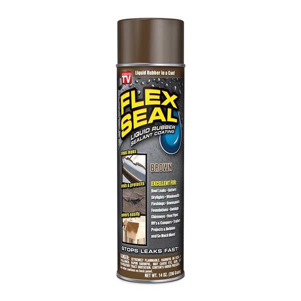 Flex Seal FSBRNR20 Rubberized Spray Coating, Brown, 14 oz, Can - 1