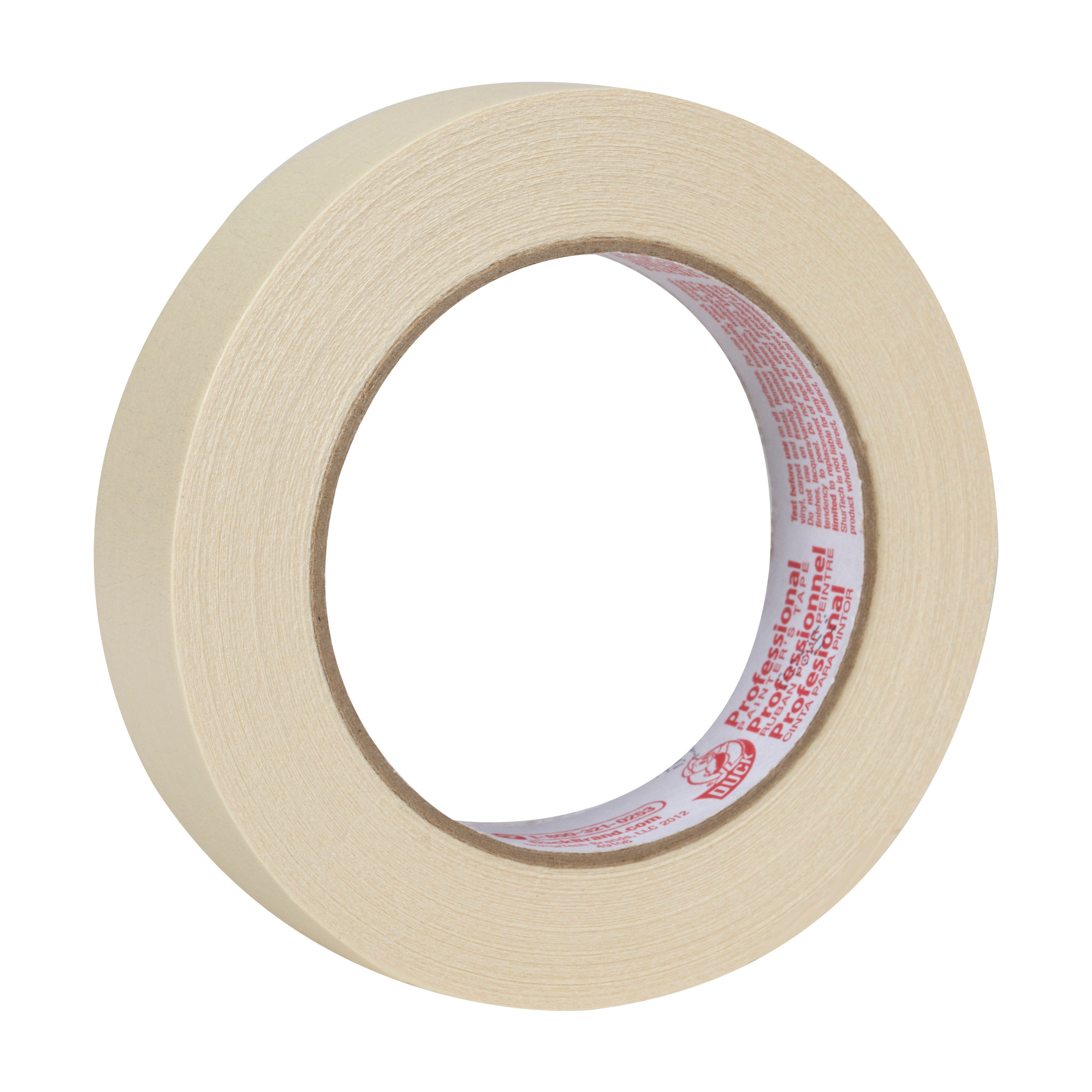 Duck 1362488 Painter's Tape, 60 yd L, 0.94 in W, Crepe Paper Backing, Beige - 2