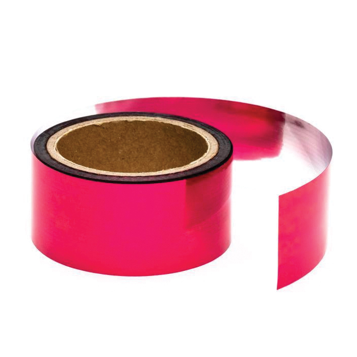 MMFT-050 Flash Tape, 50 ft L, 1 in W, Mylar Backing, Red/Silver