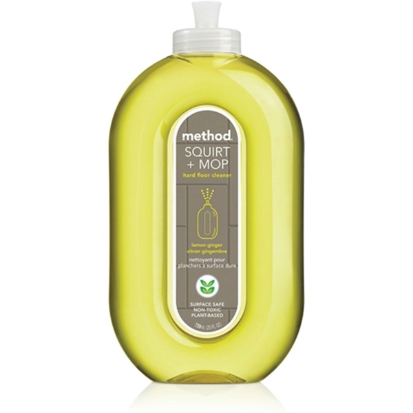 Squirt + Mop 563 Hard Floor Cleaner, 25 oz Bottle, Liquid, Lemon Ginger, Yellow