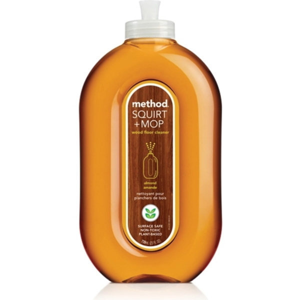 Squirt + Mop 562 Wood Floor Cleaner, 25 oz Bottle, Liquid, Almond, Amber