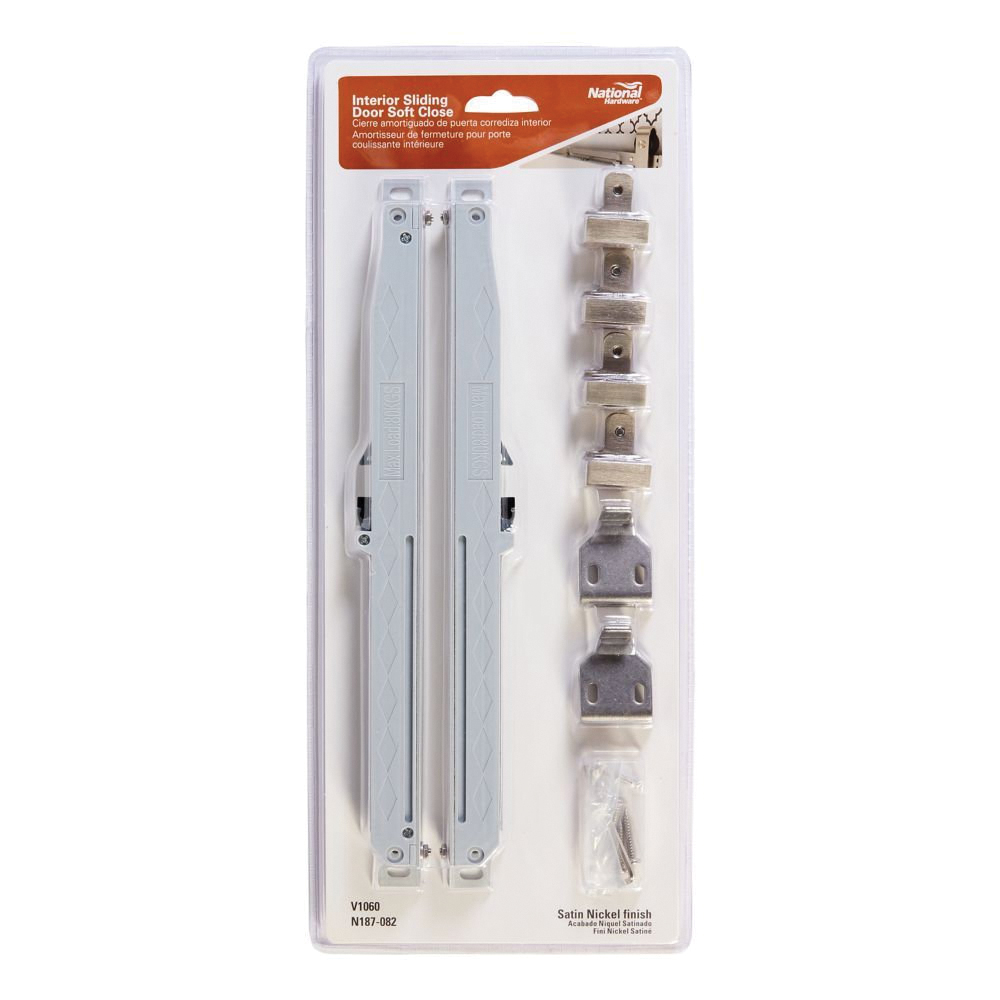 National Hardware N187-082 Sliding Door Hardware Kit, 13-3/8 in L Track, Plastic, Satin Nickel - 2