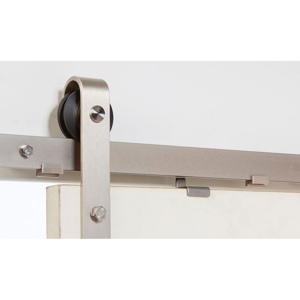 National Hardware N187-082 Sliding Door Hardware Kit, 13-3/8 in L Track, Plastic, Satin Nickel - 3