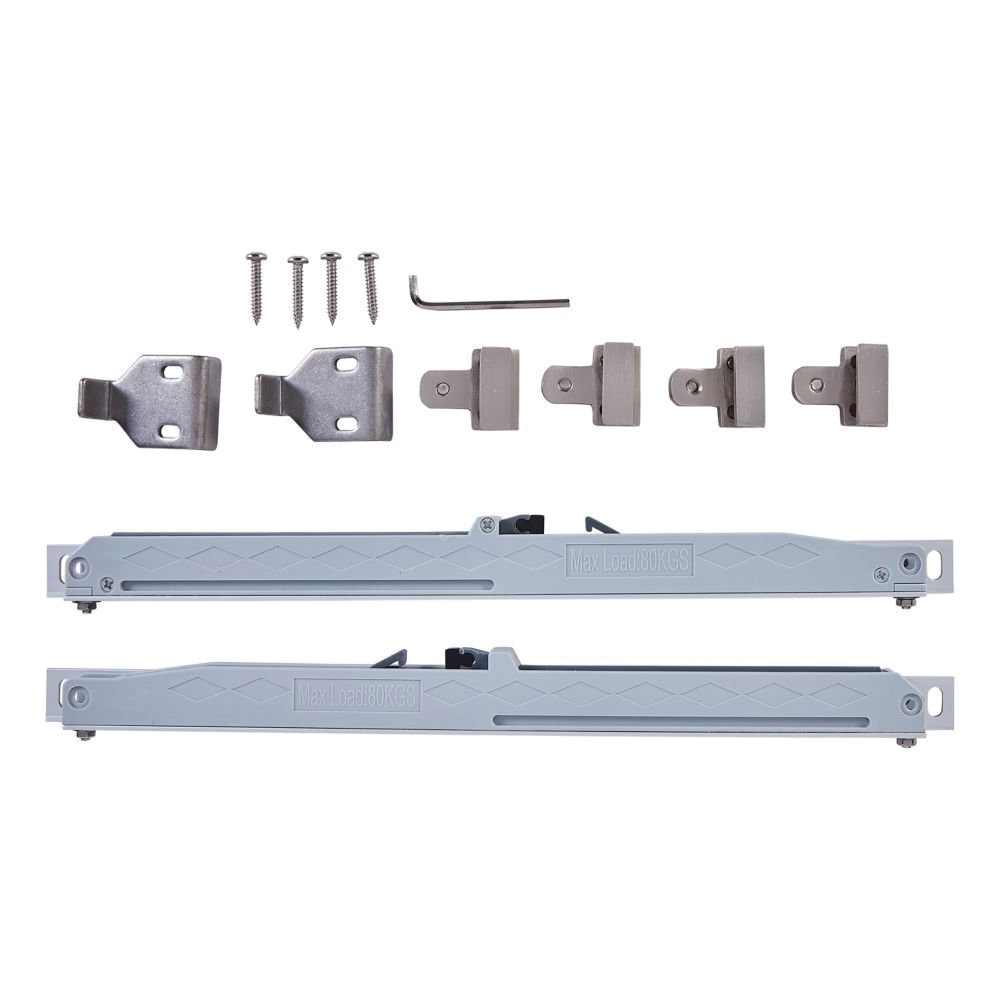 National Hardware N187-082 Sliding Door Hardware Kit, 13-3/8 in L Track, Plastic, Satin Nickel - 5