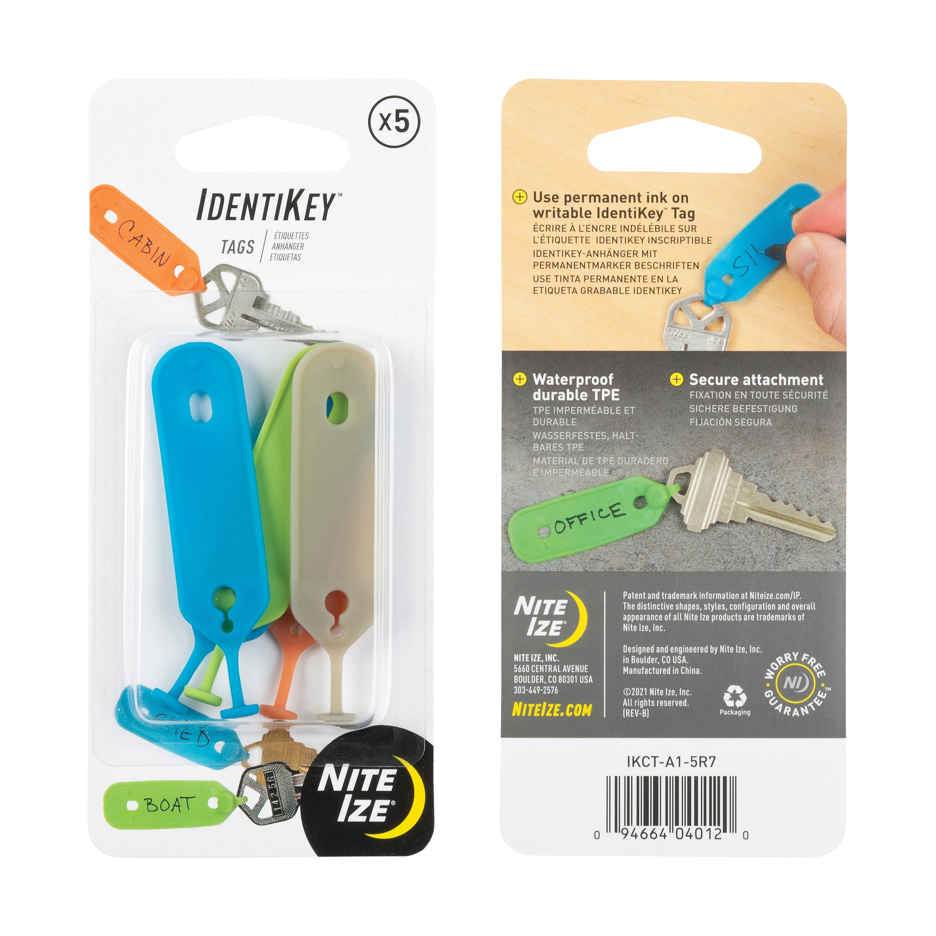IKCT-A1-5R7 ID Tag, Polycarbonate, Assorted, 5 Pack