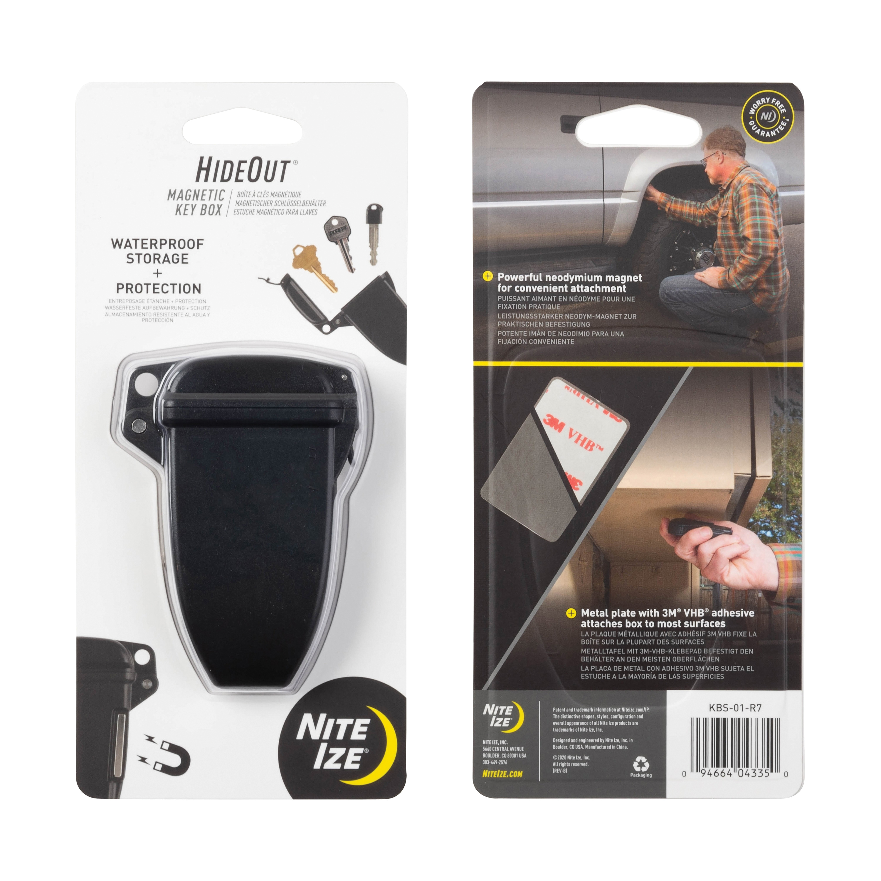 HideOut Series KBS-01-R7 Magnetic Key Box, Black