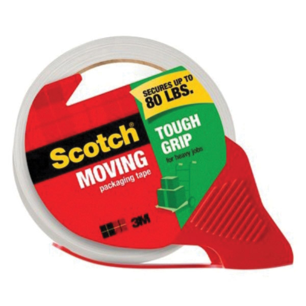Scotch 3500S-RD Tough Grip Moving Packaging Tape, 38.2 linear yd L, 1.88 in W, 2.6 mil Thick, Clear,  1per Pack - 1