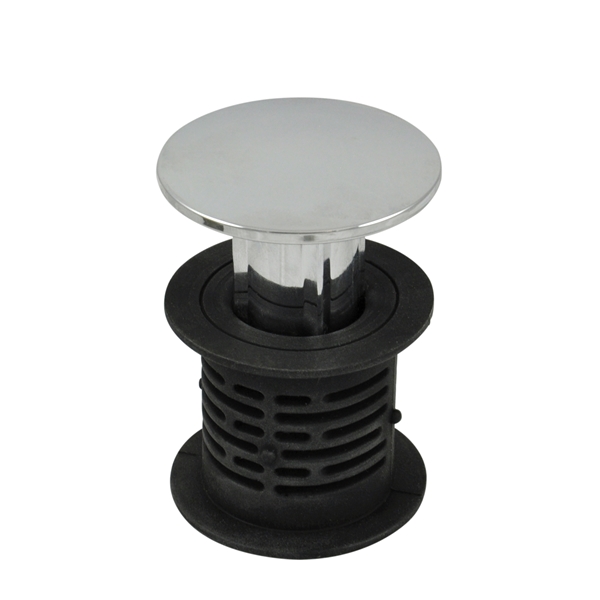 10772 Bathtub Hair Catcher and Stopper, Silicone, Chrome-Plated, For: Standard 1-1/2 in Bathtub Drains