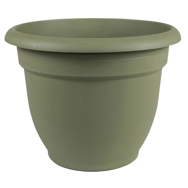 20-56410 Self-Watering Planter, 10 in Dia, 8-1/2 in H, 11 in W, Round, Plastic, Living Green