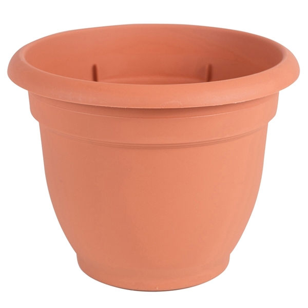 20-56112 Self-Watering Planter, 12 in Dia, 10-1/4 in H, 13 in W, Round, Plastic, Terracotta