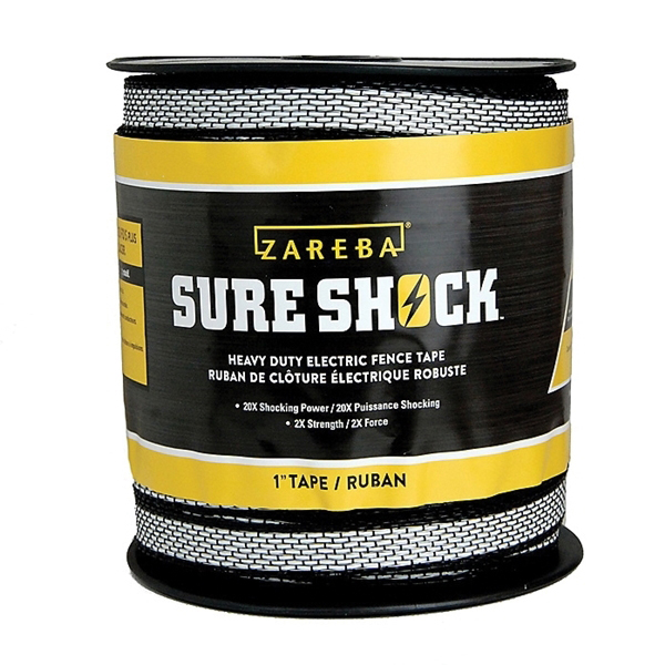 Sure Shock HDT500W1-Z Electric Fence Tape, Heavy-Duty, Polyethylene, White