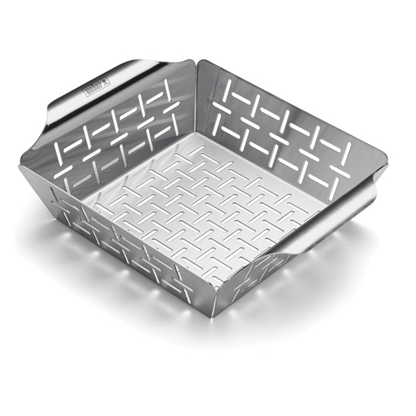 6481 Deluxe Grilling Basket, Stainless Steel, Silver, For: All Weber Charcoal, Gas and Electric Grills