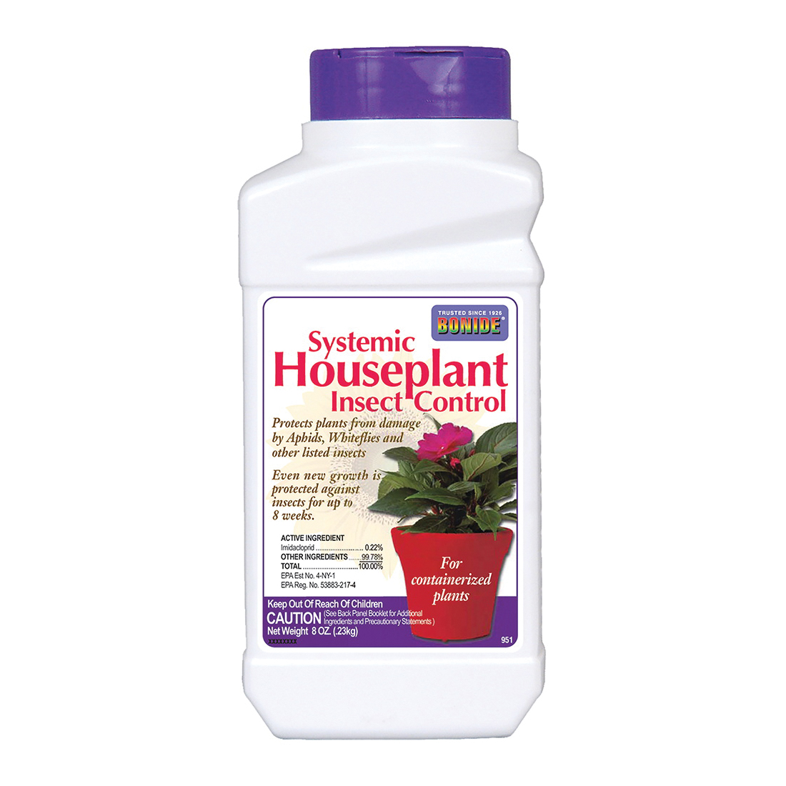 Bonide 951 Systemic Houseplant Insect Control, Granular, Indoor, 8 oz Bottle