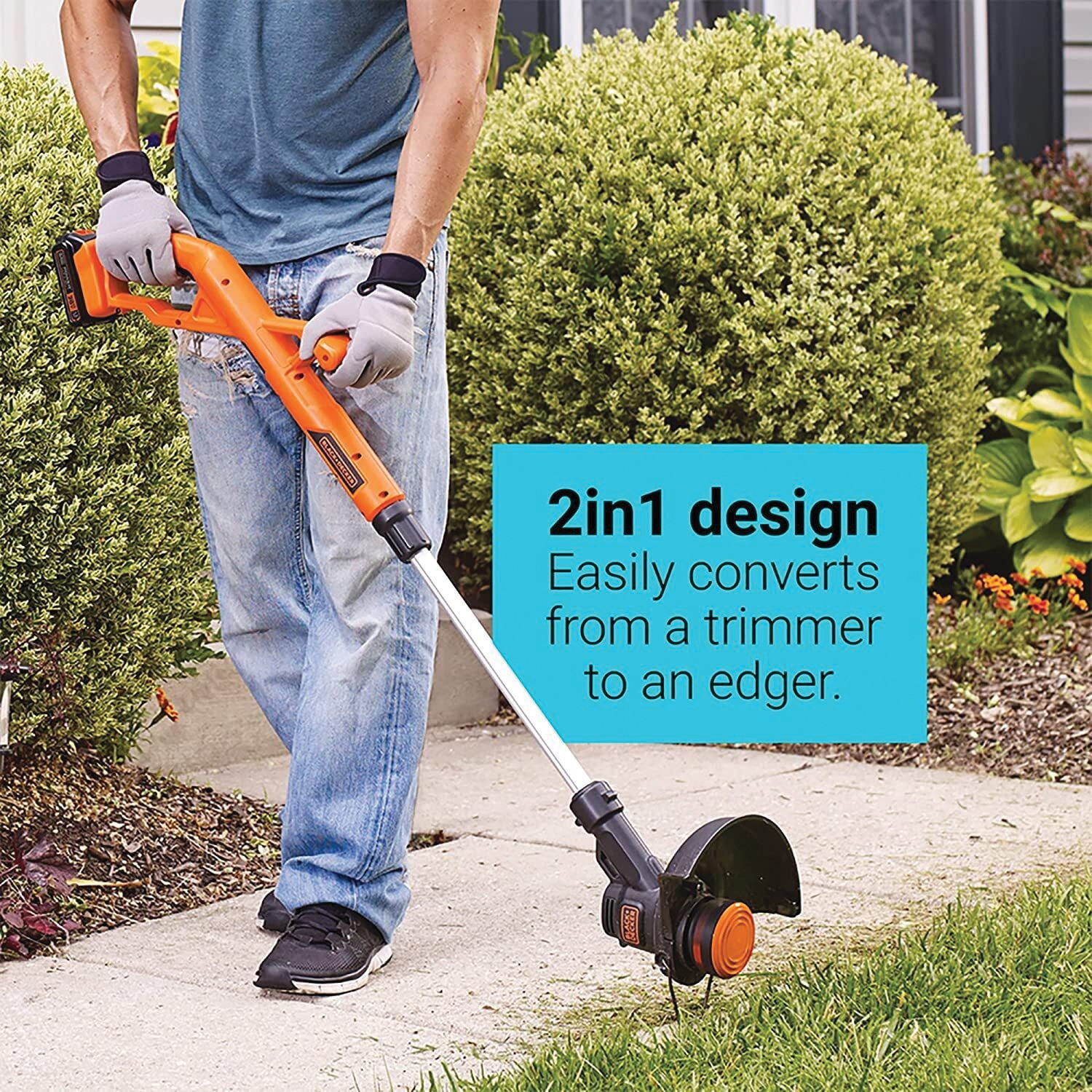 Black+Decker 20V MAX POWERCONNECT LCC222 Cordless Trimmer/Edger and Leaf Blower Combo Kit, Battery Included, 1.5 Ah - 5