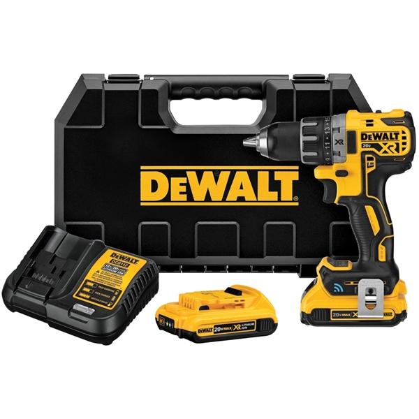 TOOL CONNECT DCD797D2 Compact Hammer Drill Kit, Battery Included, 20 V, 2 Ah, 1/2 in Chuck, Keyless Chuck