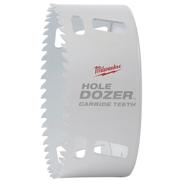 Hole Dozer 49-56-0744 Hole Saw, 4-1/4 in Dia, 1.62 in D Cutting, 5/8 in Arbor, 3 TPI, Carbide Cutting Edge