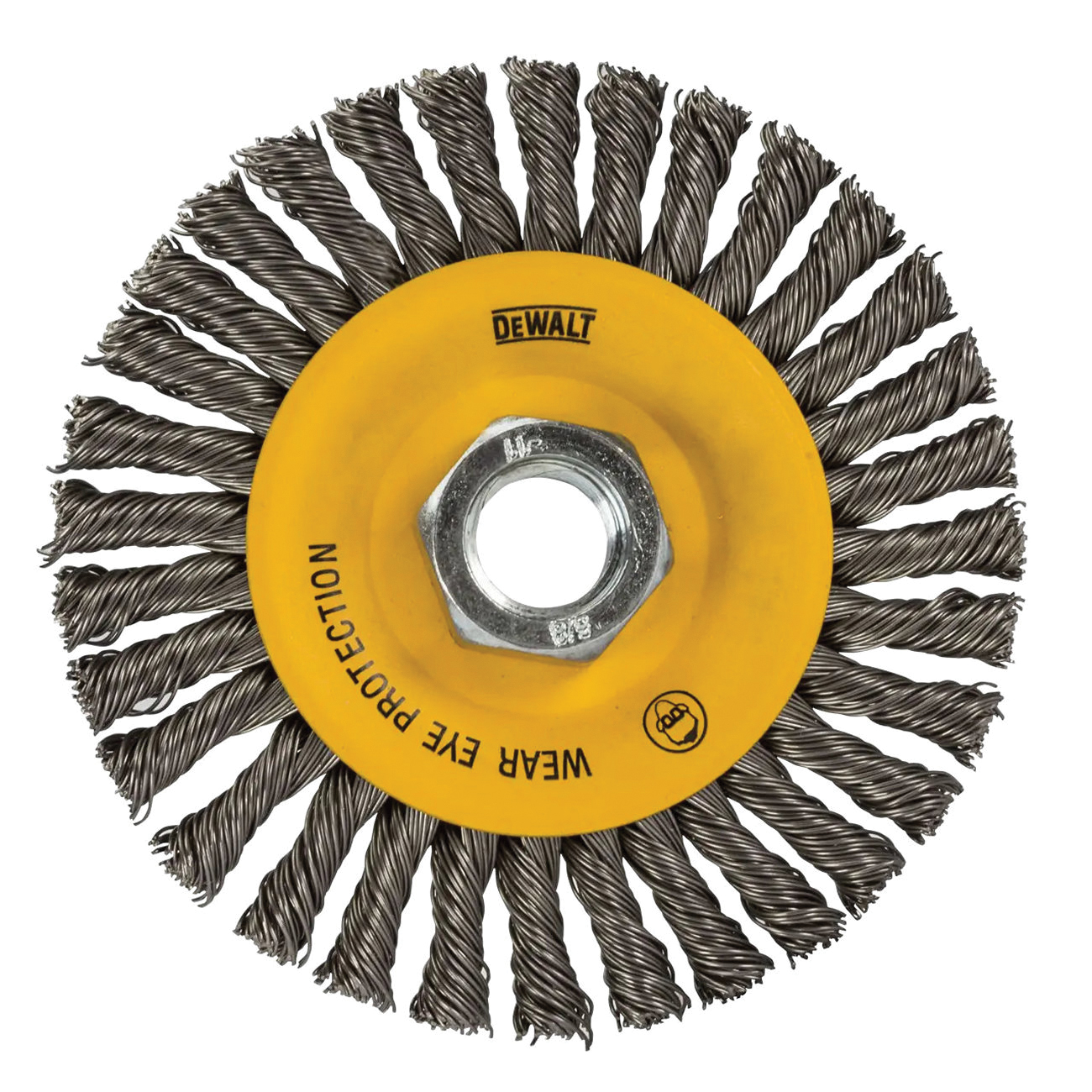 HP DW49202B Wire Wheel, 6 in Dia, 5/8-11 Arbor/Shank, Stringer Bead Bristle, 0.02 in Dia Bristle