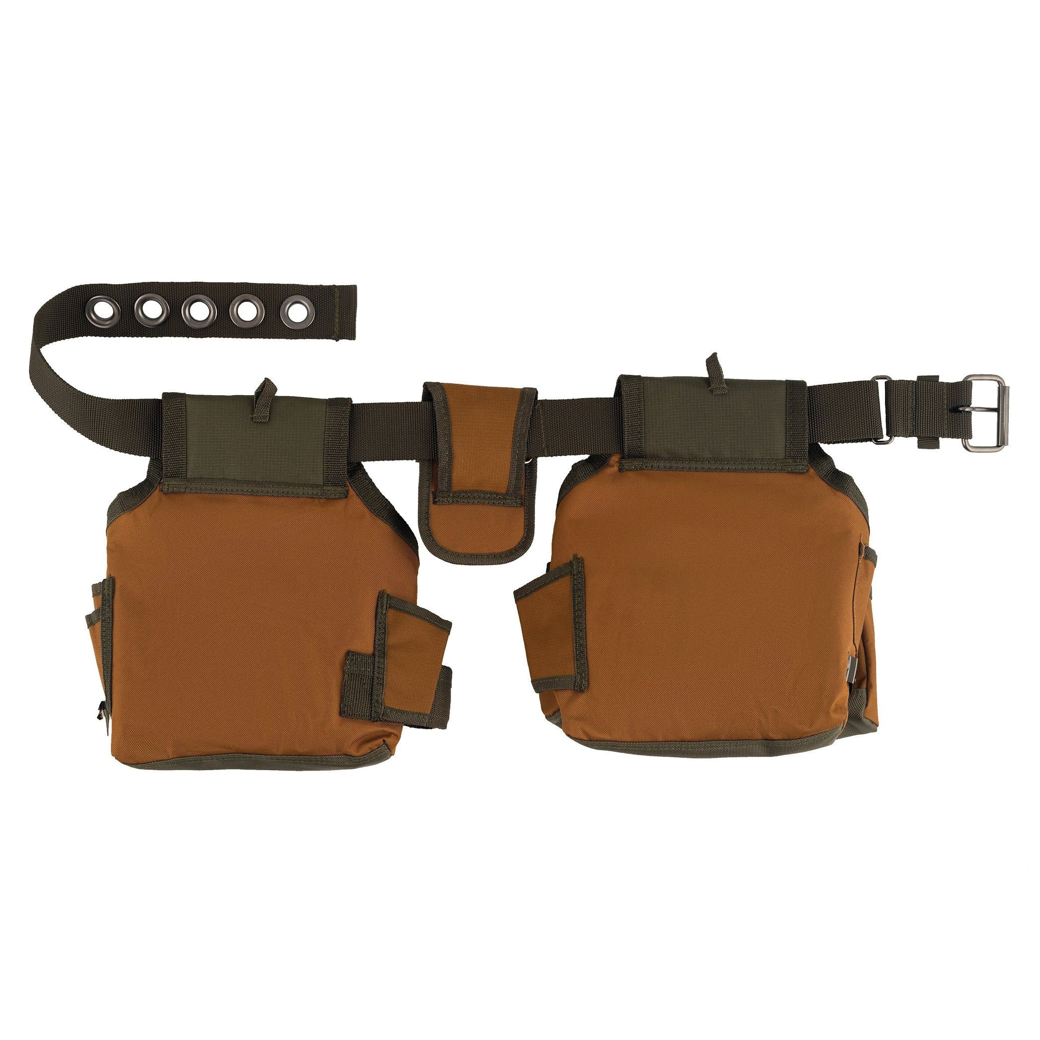Bucket Boss 50200 Builder's Tool Belt, 52 in Waist, Poly Fabric, Brown/Green, 12-Pocket - 2