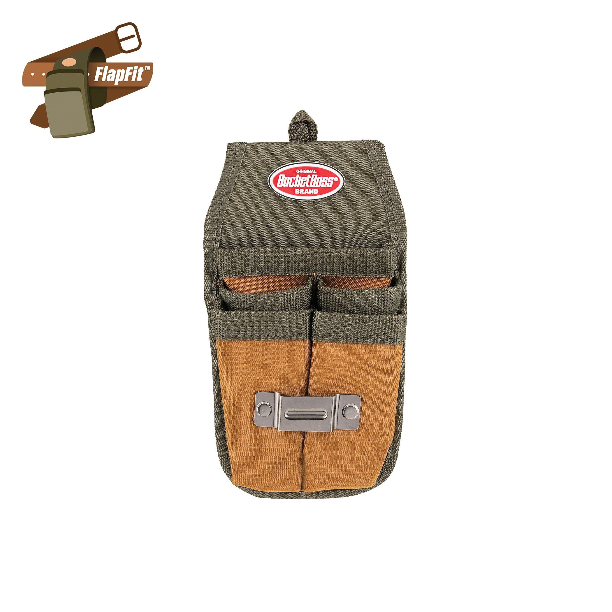 54184 Four-Barrel Sheath, 5-Pocket, 600D Polyester, Brown/Green, 4-1/2 in W, 9 in H, 2 in D