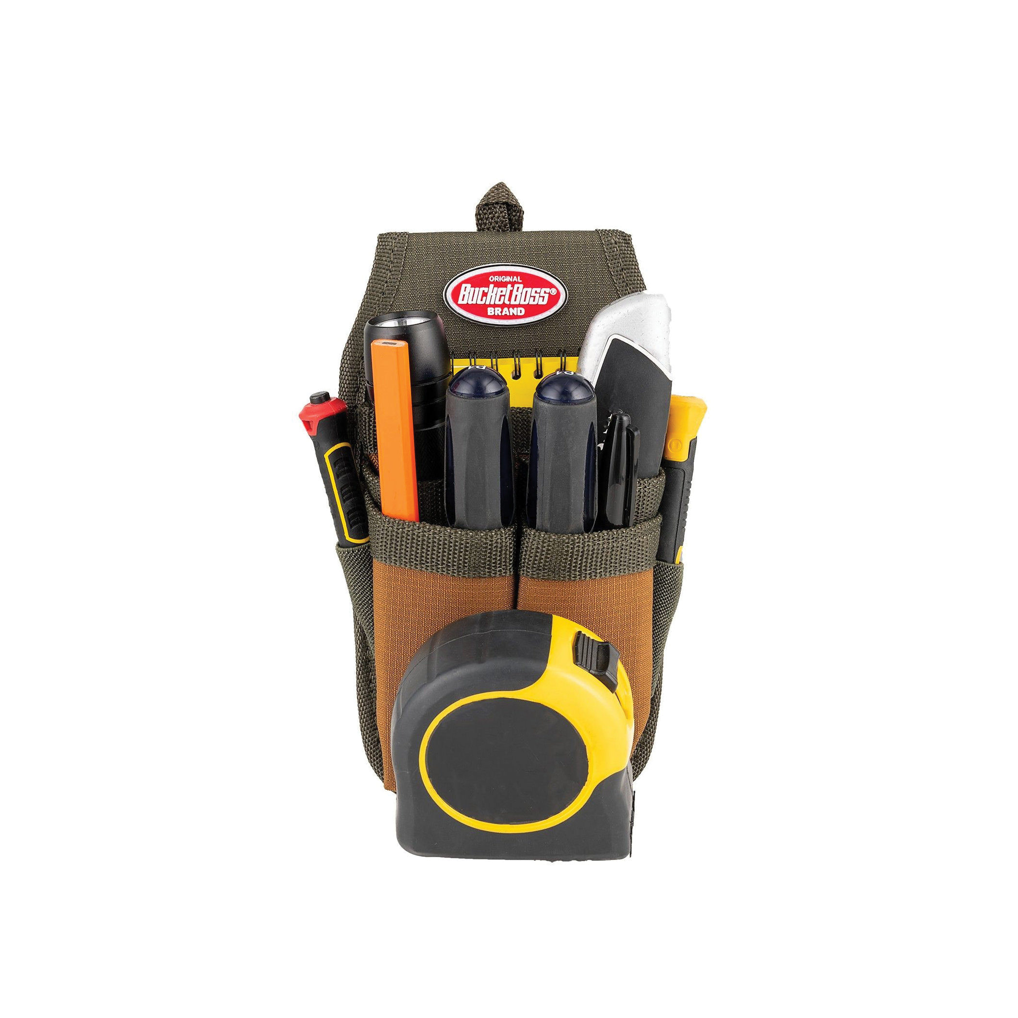 Bucket Boss 54184 Four-Barrel Sheath, 5-Pocket, 600D Polyester, Brown/Green, 4-1/2 in W, 9 in H, 2 in D - 2