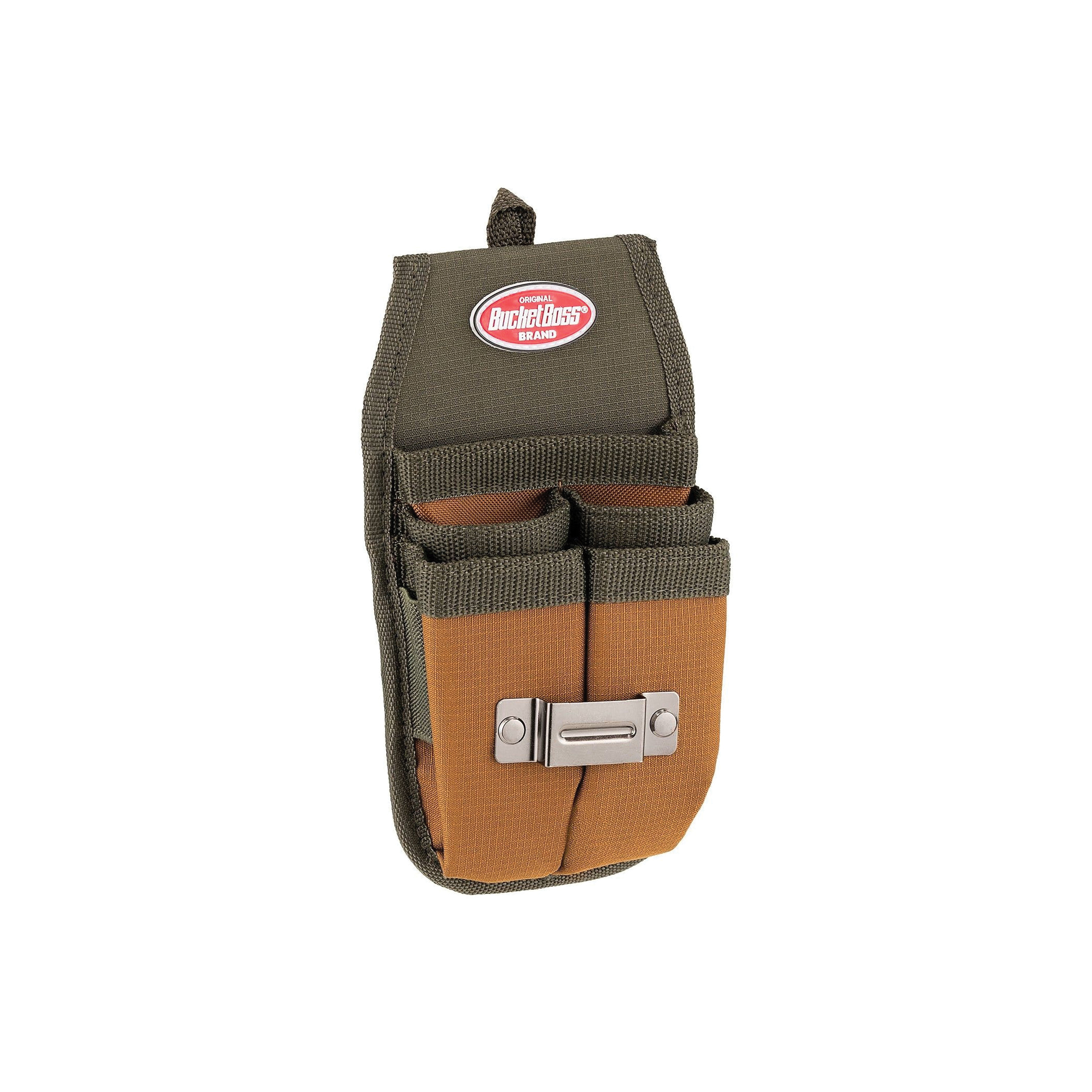 Bucket Boss 54184 Four-Barrel Sheath, 5-Pocket, 600D Polyester, Brown/Green, 4-1/2 in W, 9 in H, 2 in D - 3