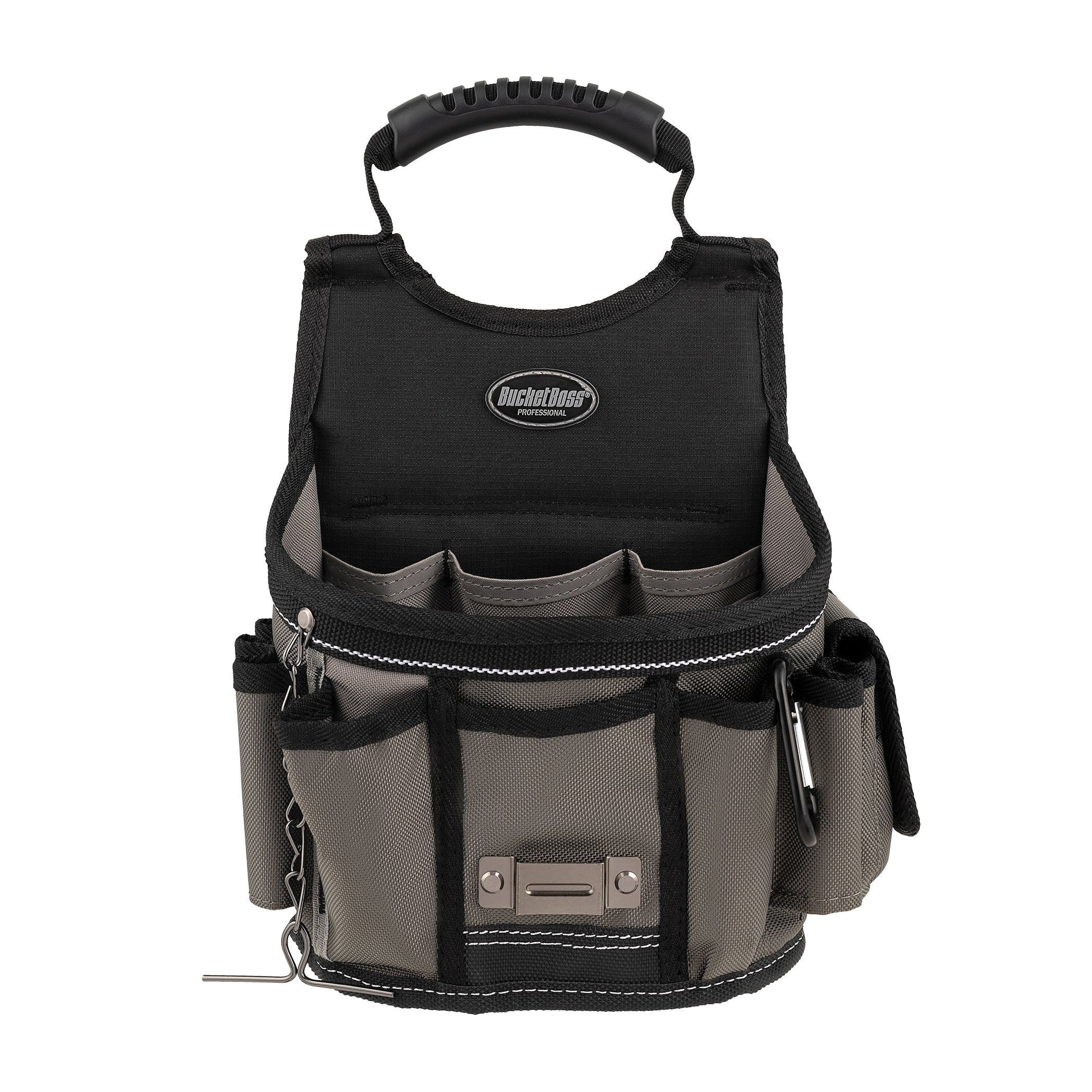 55300 Sparky Utility Pouch, 52 in Waist, 17-Pocket, Polyester, Black/Gray, 9 in W, 14 in H, 6 in D